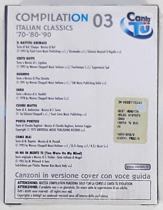 Canta Tu Evolution Compilation 3 Italian classic