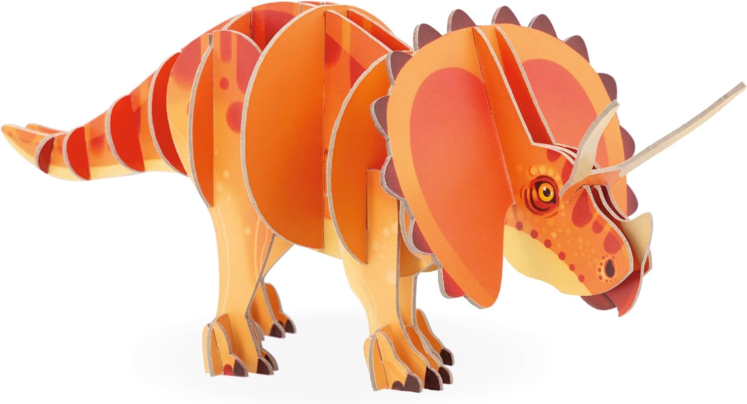 dino puzzle tridimensionale triceratopo