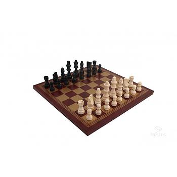 Scacchiera similpelle con scacchi in legno leggero