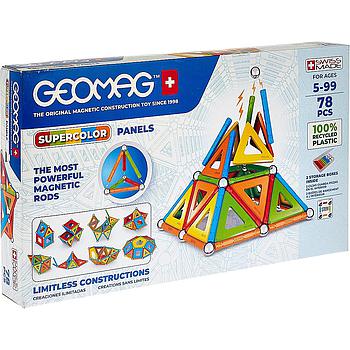 Geomag supercolor con pannelli 78 pezzi in plastica riciclata