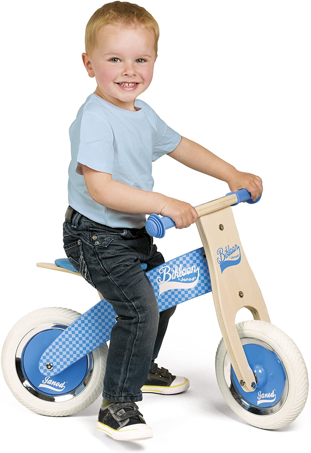 bikloon bici senza pedali azzurra in legno
