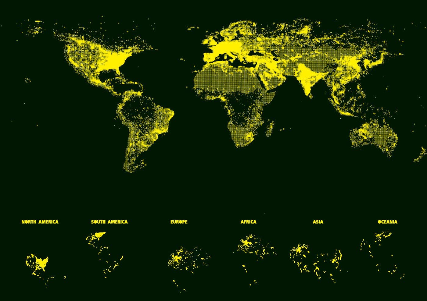Mappa fisica del mondo 1000 pezzi fluorescente
