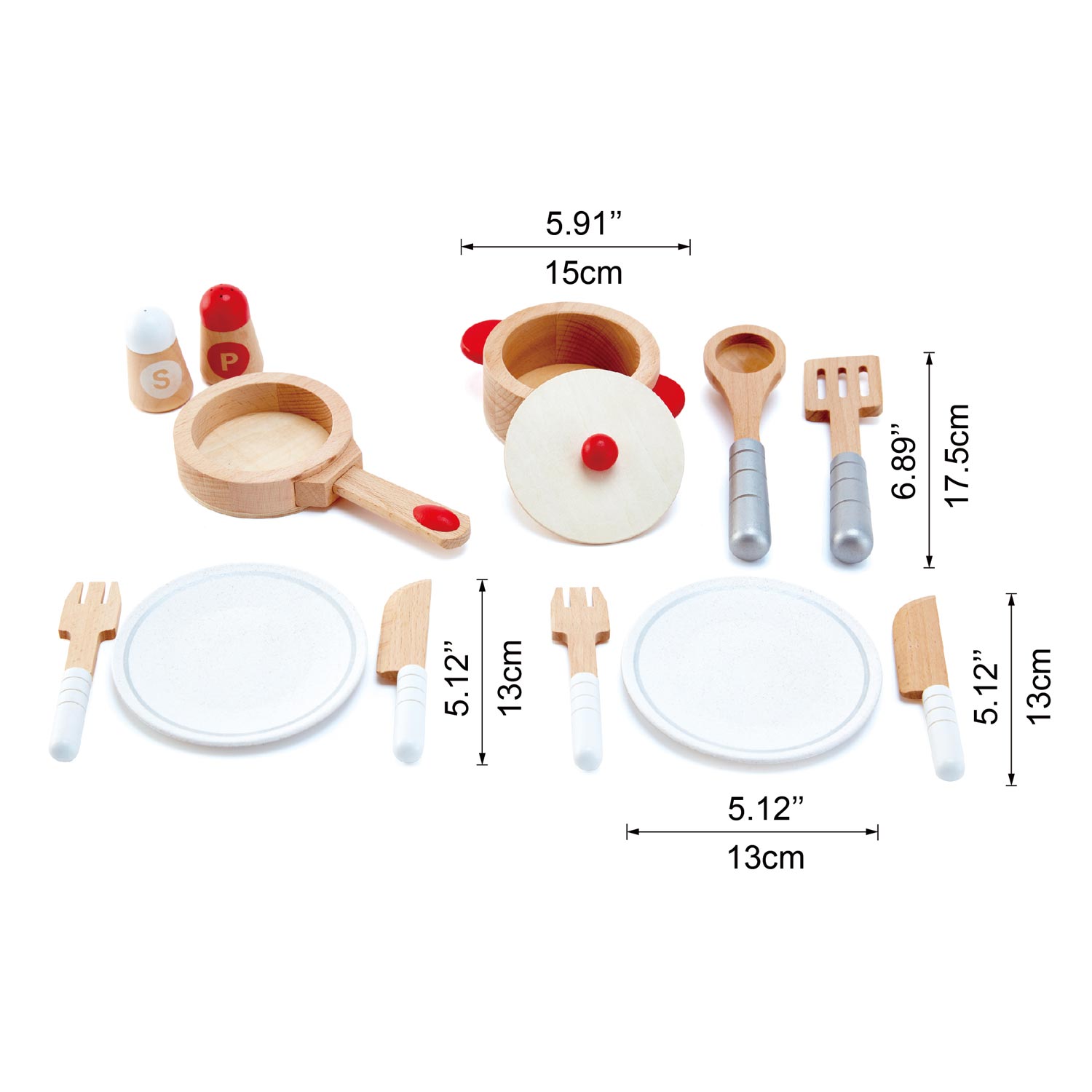 Kit cucina e servizio piatti legno