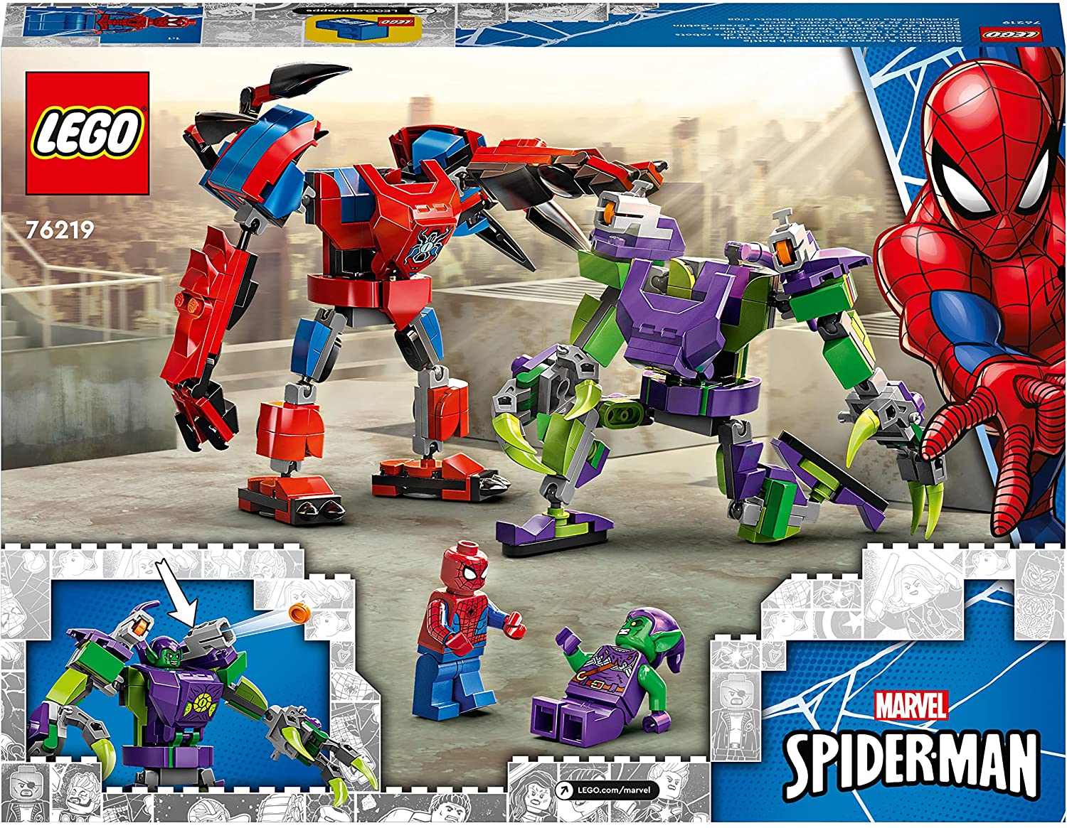 Battaglia tra i mech di Spider-Man e Goblin