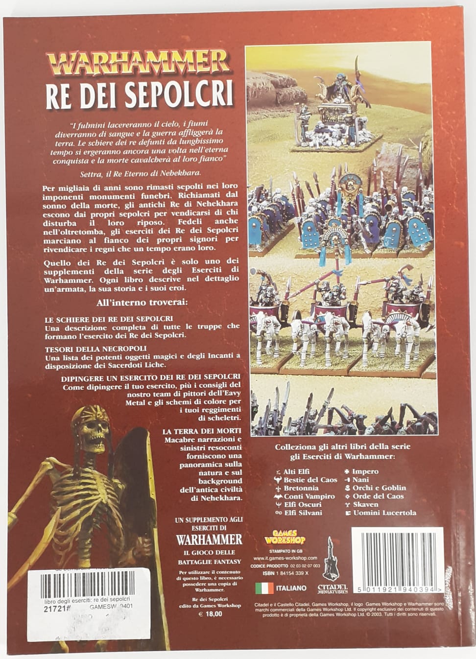 Warhammer libro degli eserciti: re dei sepolcri