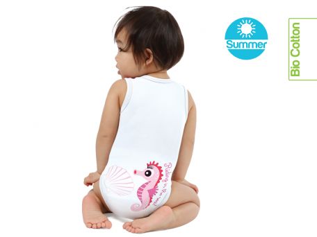 cavalluccio marino  body  0-36m bio cotton summer sealife