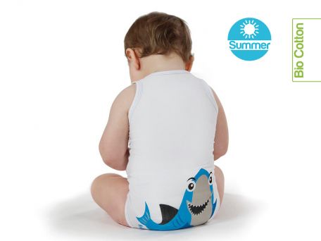 squalo body  0-36m bio cotton summer beach