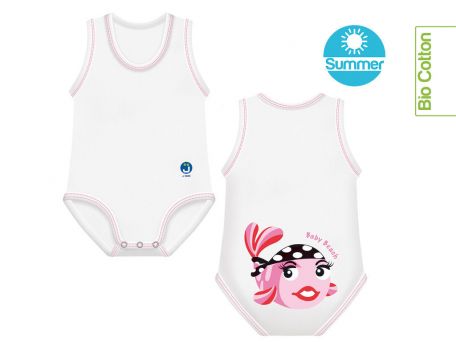 Pesce rosa body 0/36 bio cotton summer