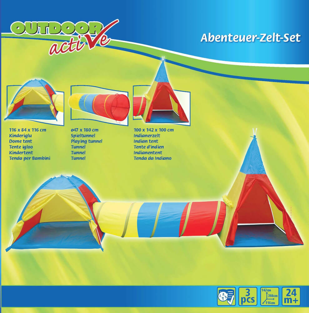 Set 2 tende con tunnel