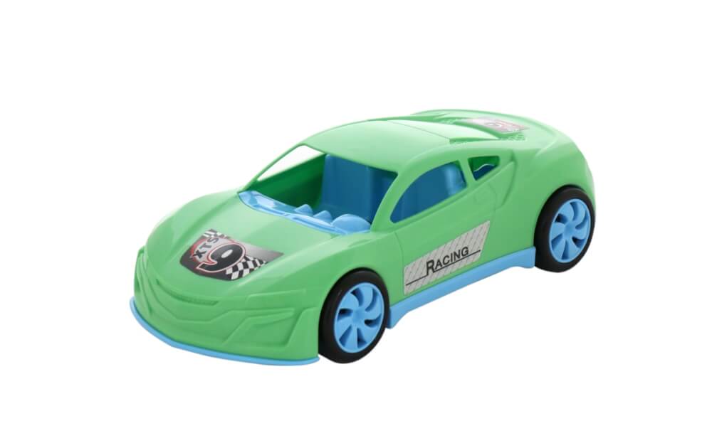 auto da corsa in plastica