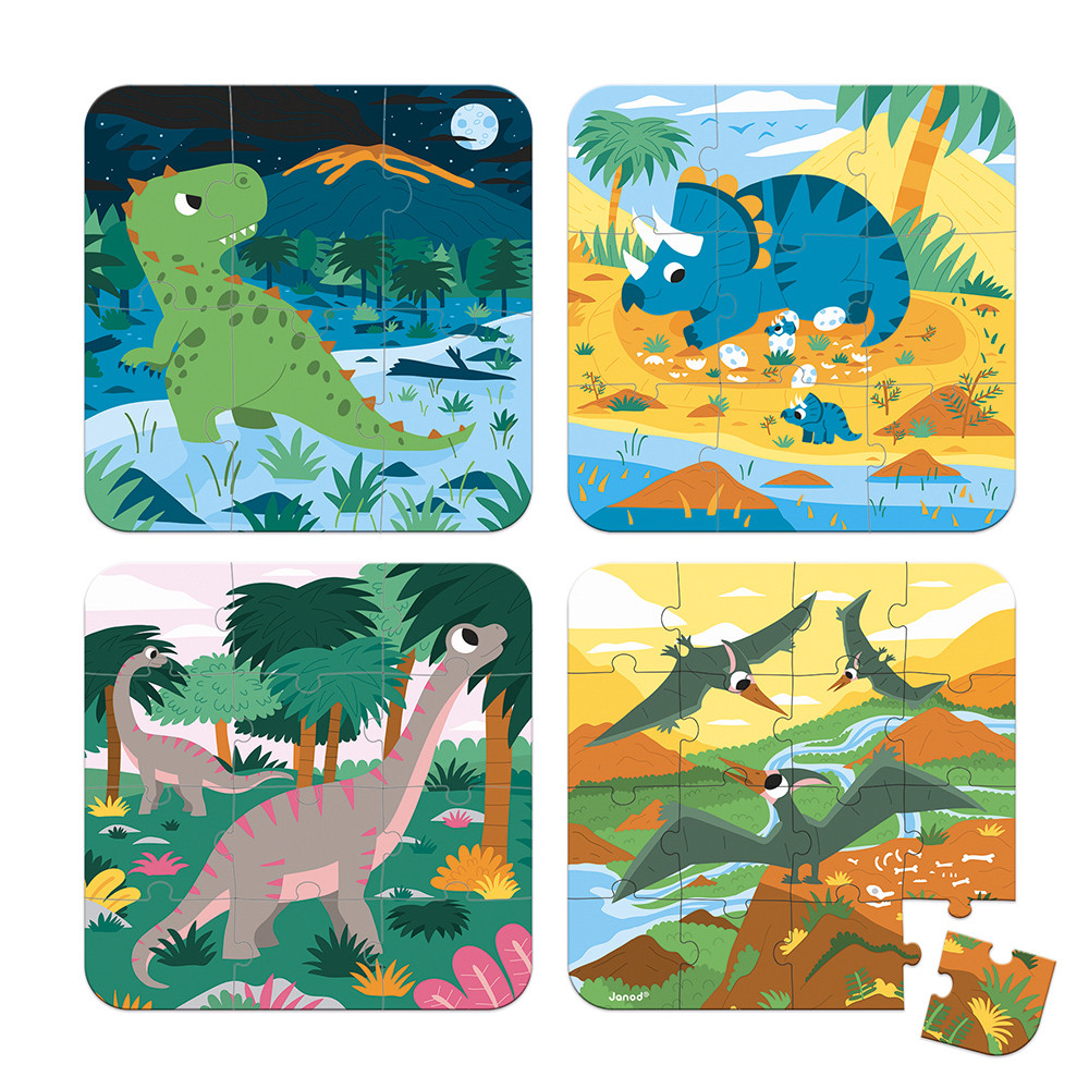 4 puzzle progressivi dinosauri