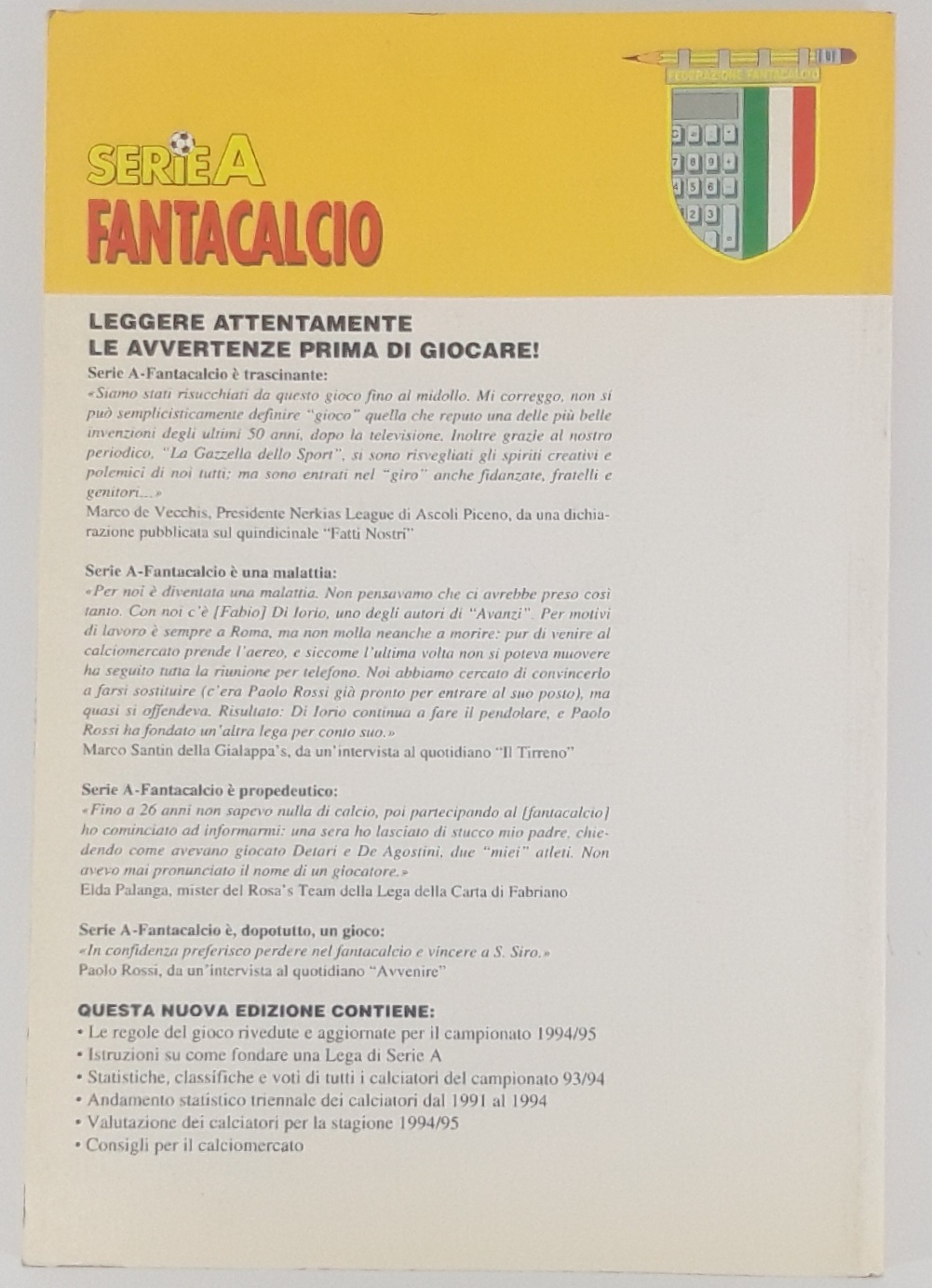 Serie A fantacalcio 94/95