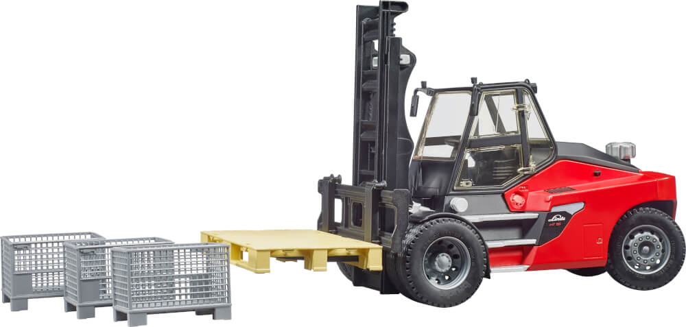 Muletto Linde con pallet e 3 ceste