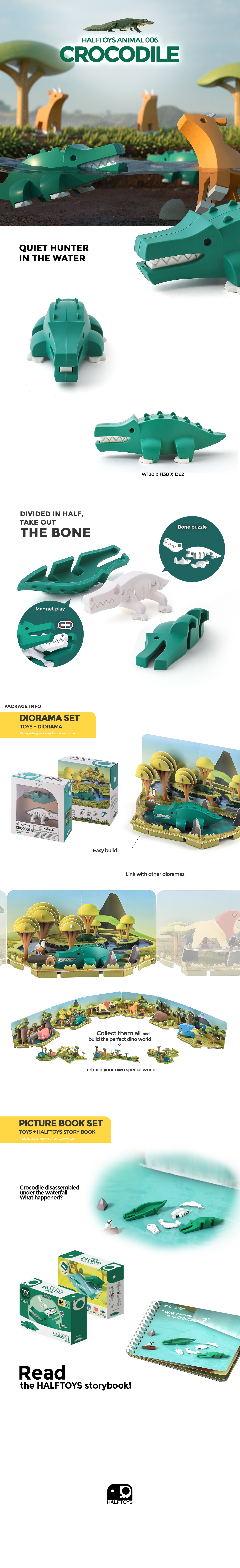 Coccodrillo con diorama half animal