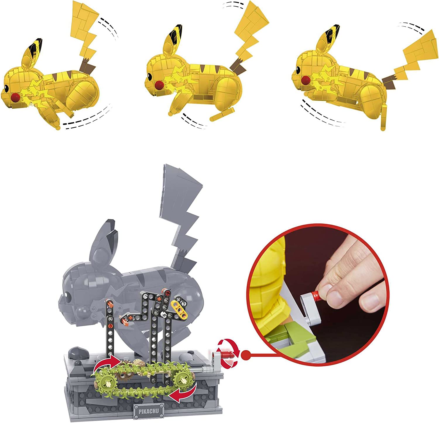Pikachu Pokemon mega construx in movimento