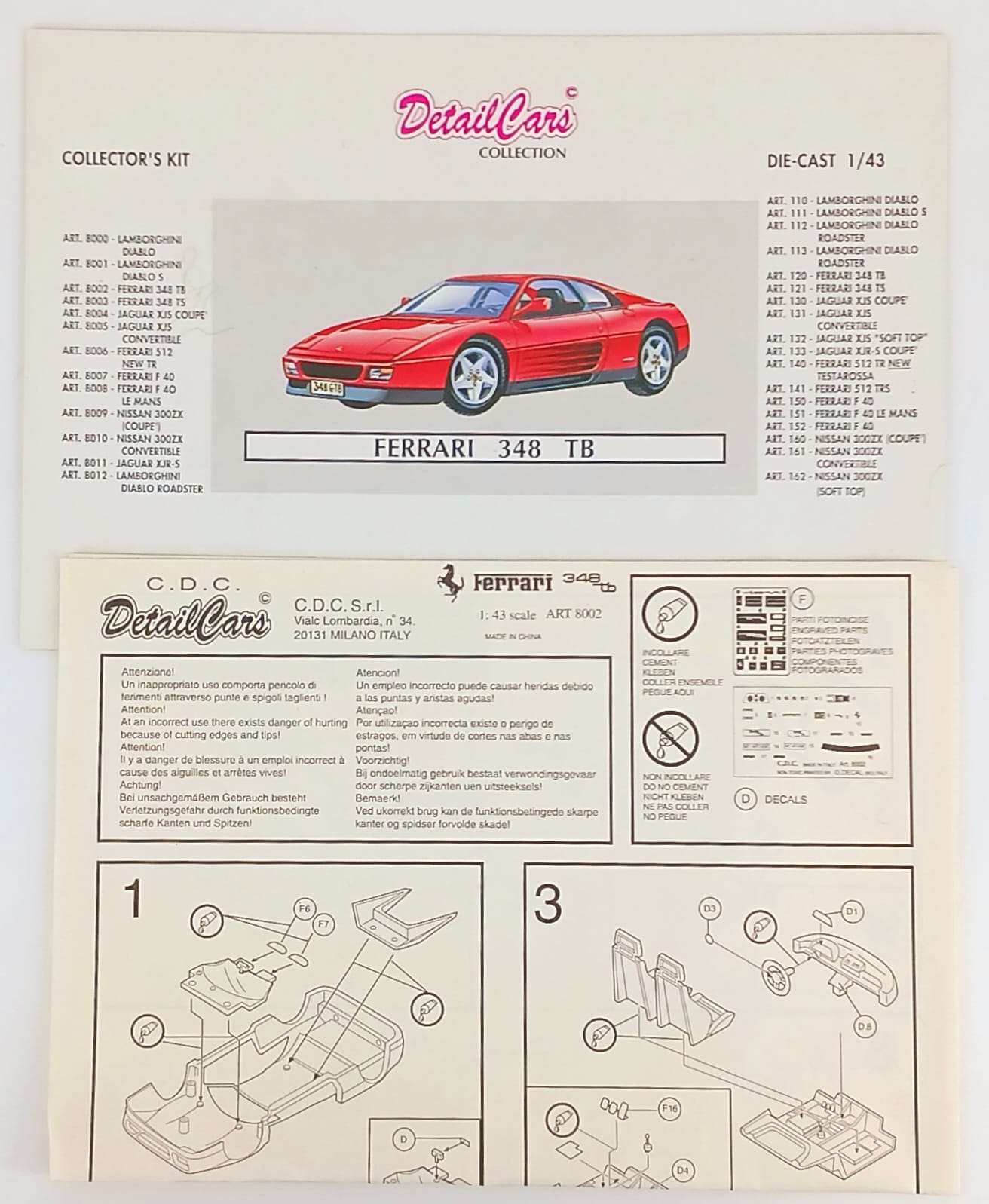 Ferrari 348 TB Kit di montaggio 1/48