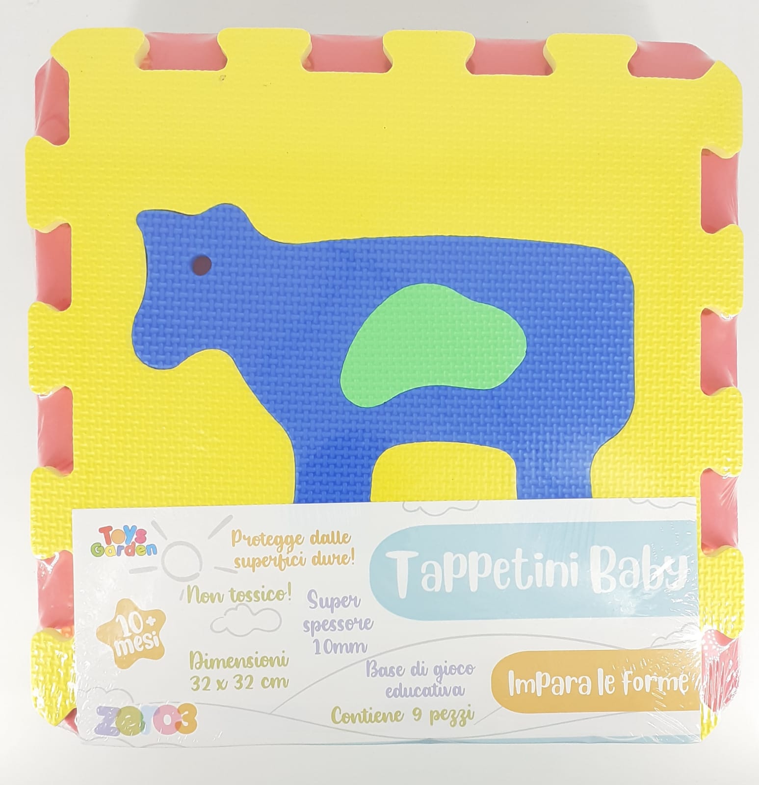 Zero3 tappeto puzzle 9 pezzi animali veicoli