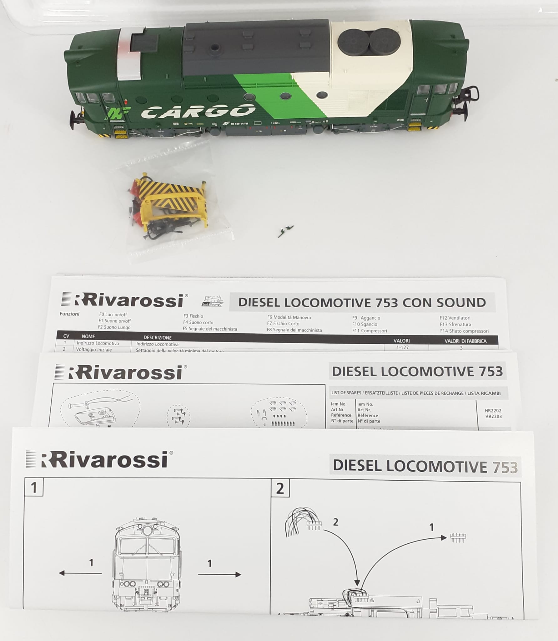 locomotiva diesel 753 DE 520.14 FM ferrovie nord cargo c/sound system