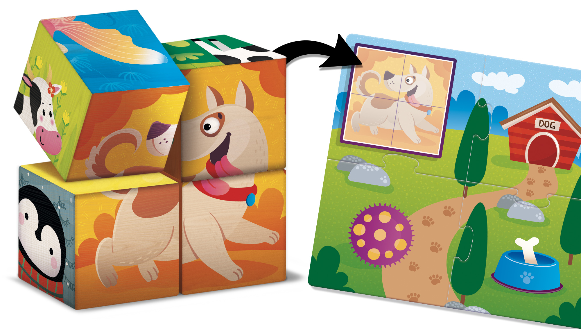 cubes and logic 2  Montessori baby wood 