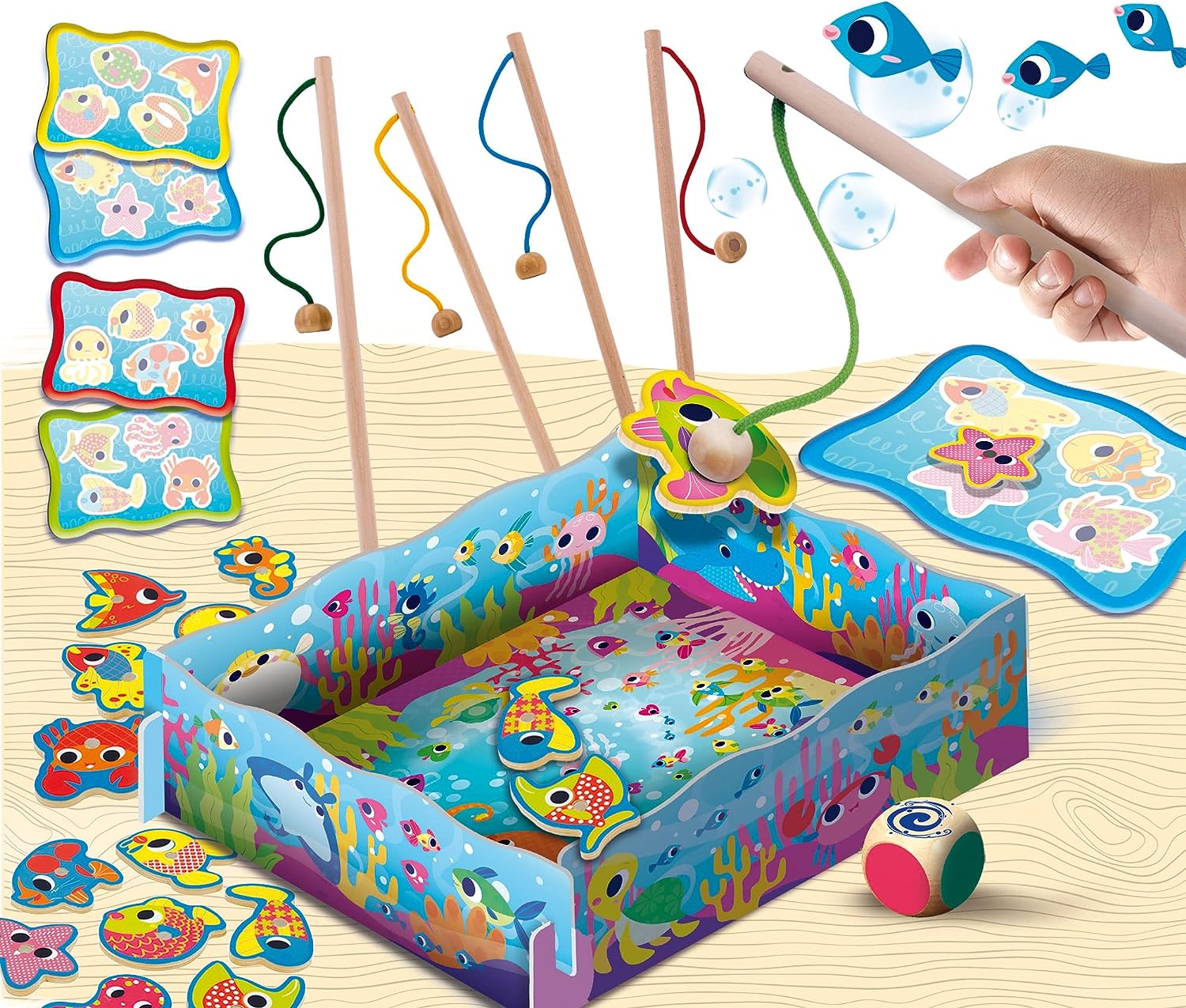 pesca magnetica divertente Montessori baby wood