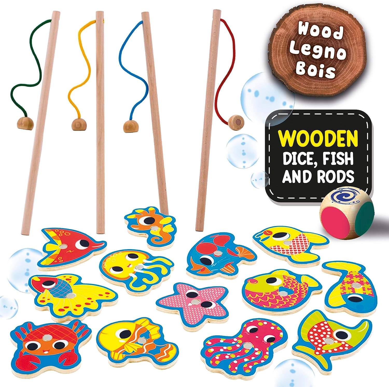 pesca magnetica divertente Montessori baby wood
