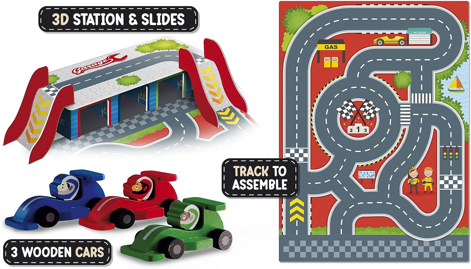 cars garage Montessori wood 