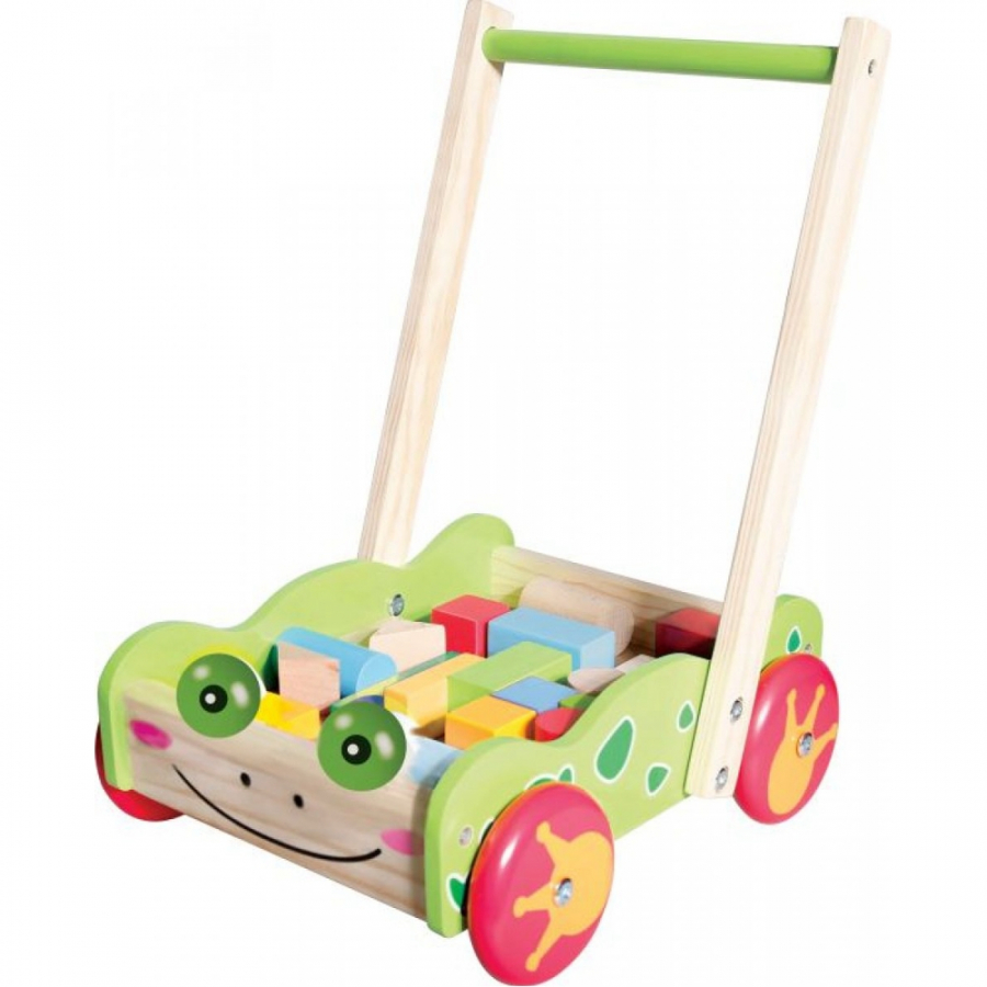 Carrello con mattoncini in legno