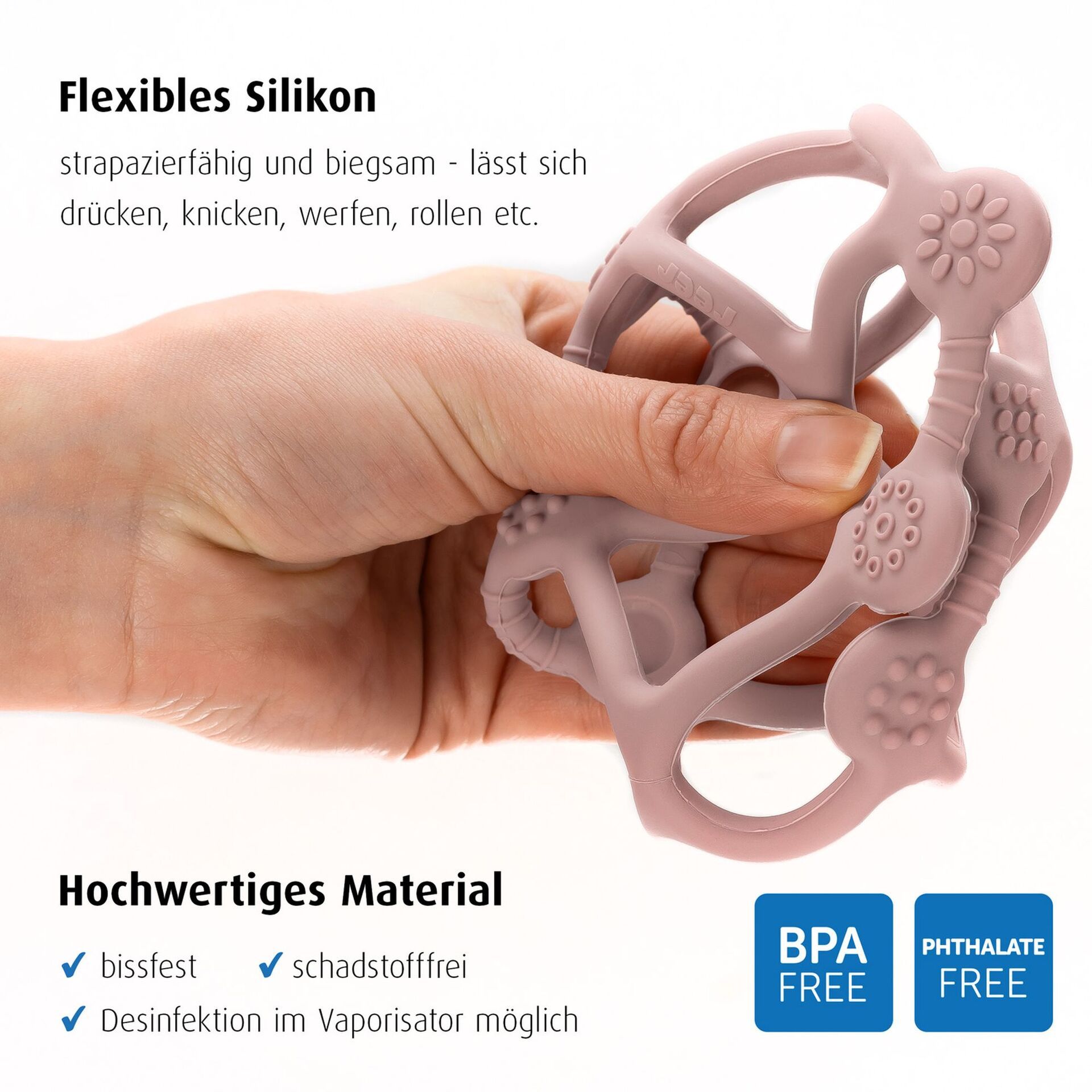 Massaggia gengive in silicone palla rosa