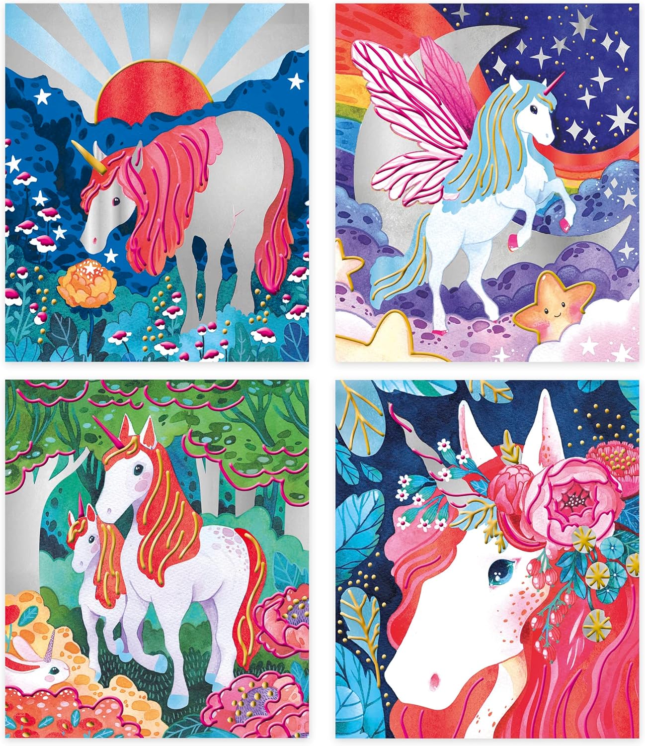 pittura madreperla e 3d unicorni