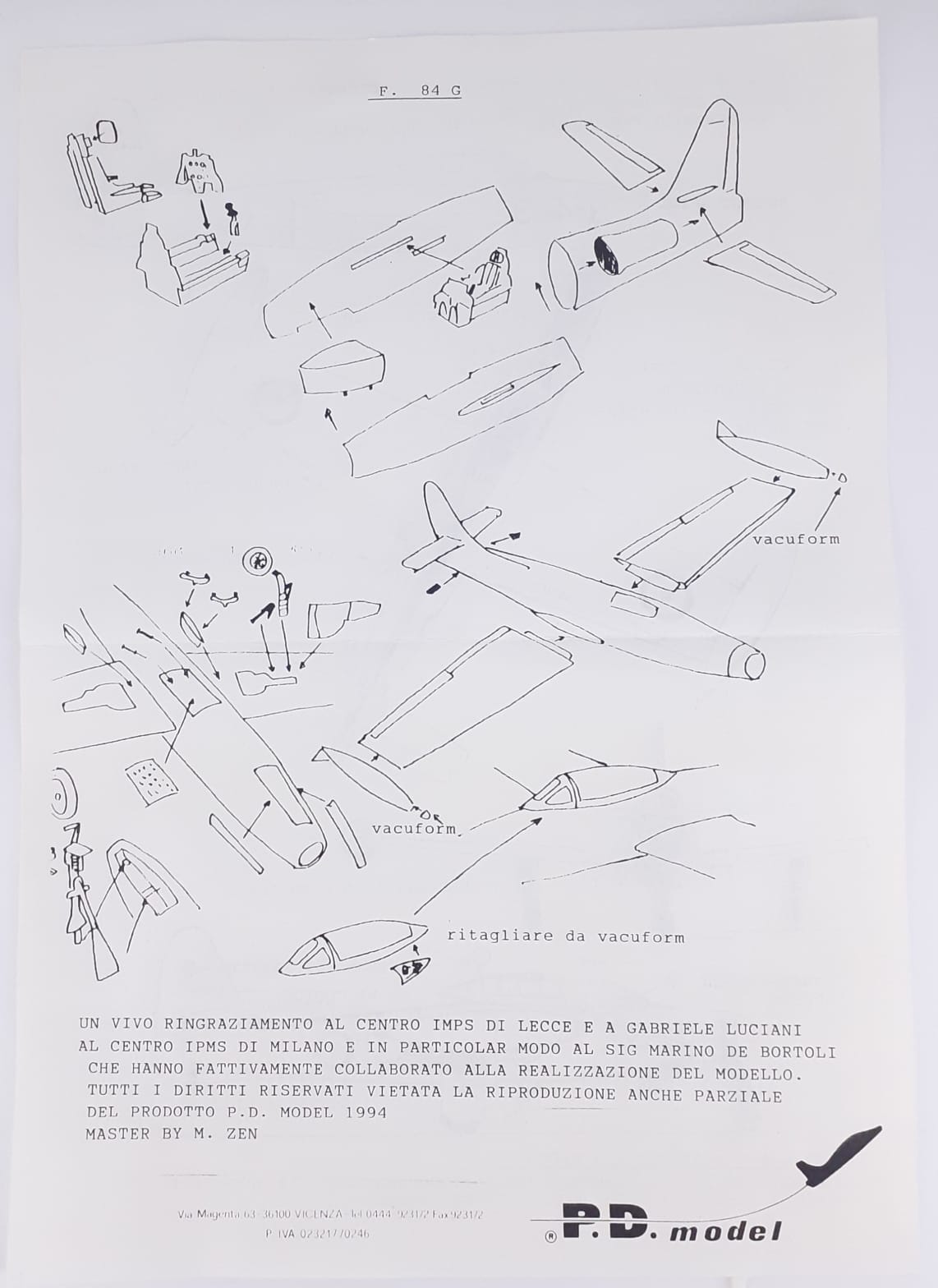 aereo Republic F84G 1/48 kit in resina