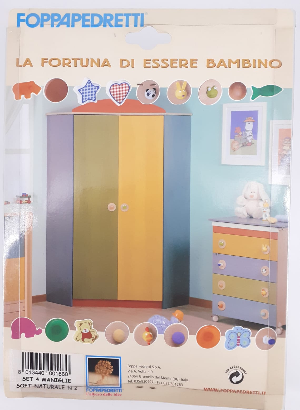 set 4 maniglie colori pastello per mobili