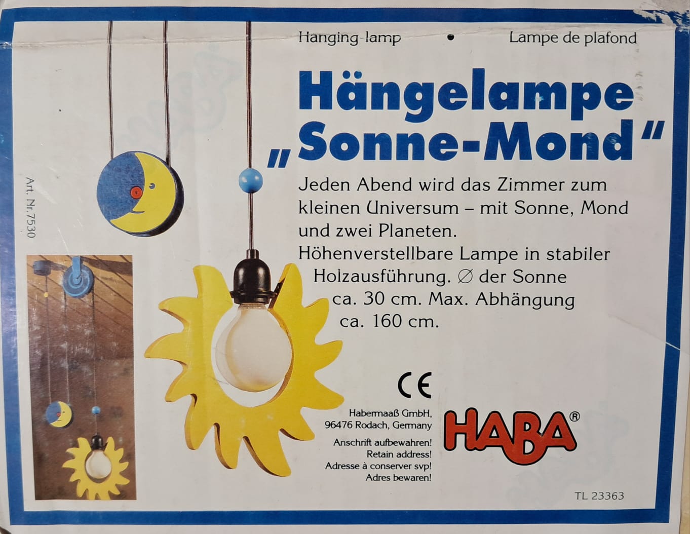 lampadario sole e luna Haba