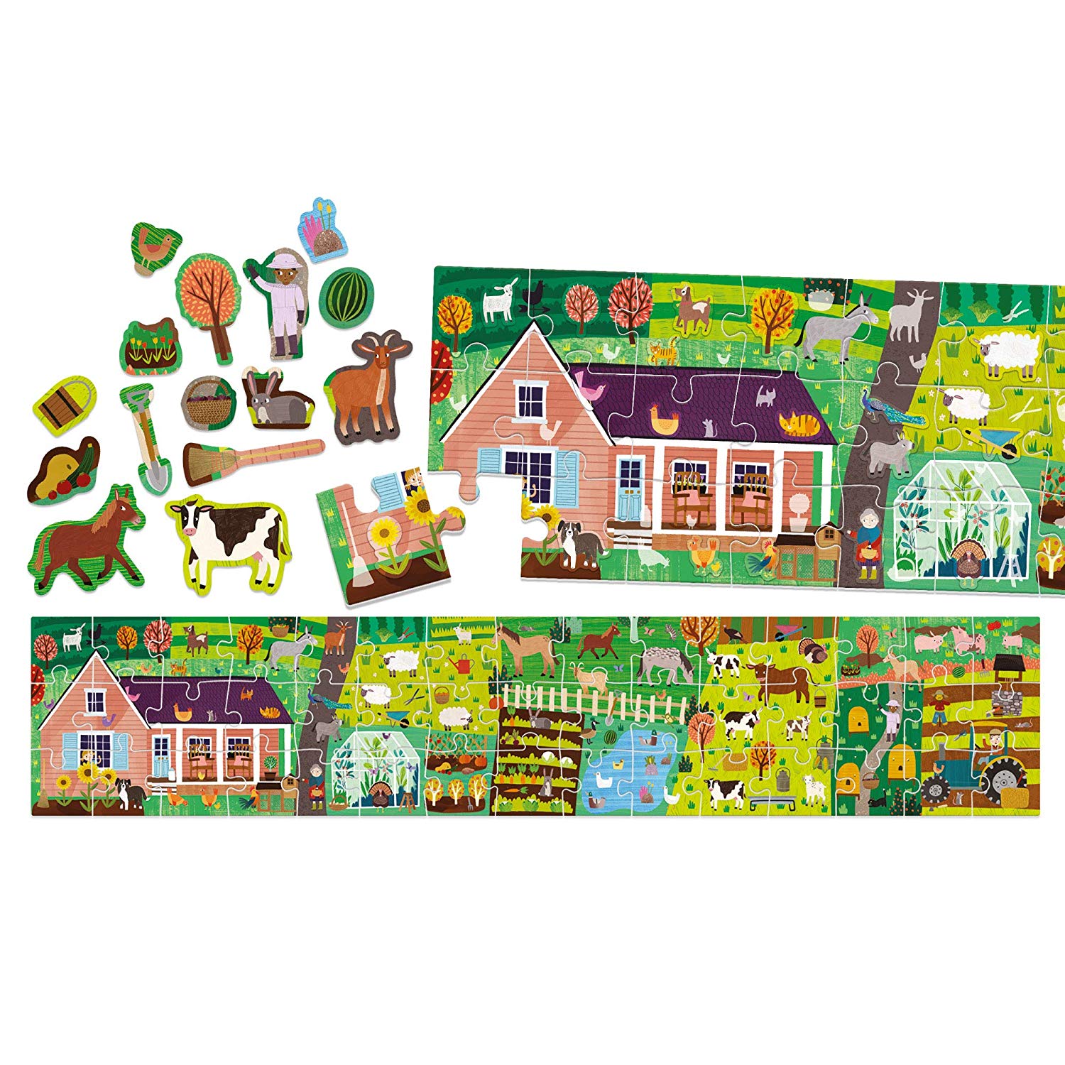 La fattoria con gli stickers puzzle 48 pezzi