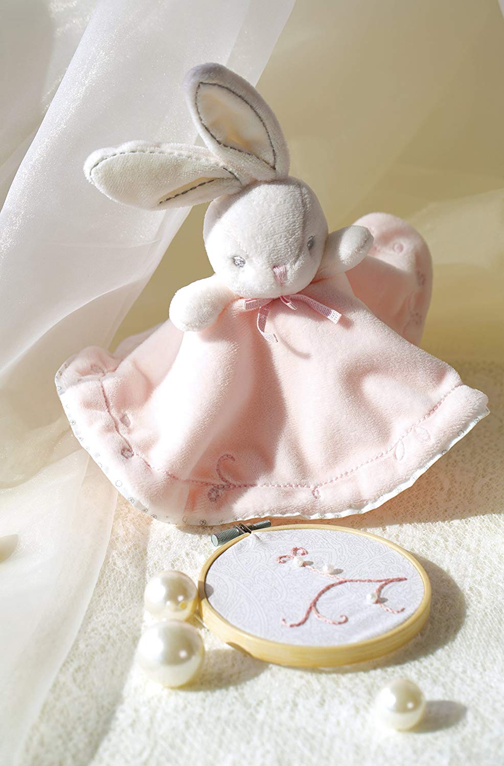 doudou coniglietto rotondo rosa 20cm 