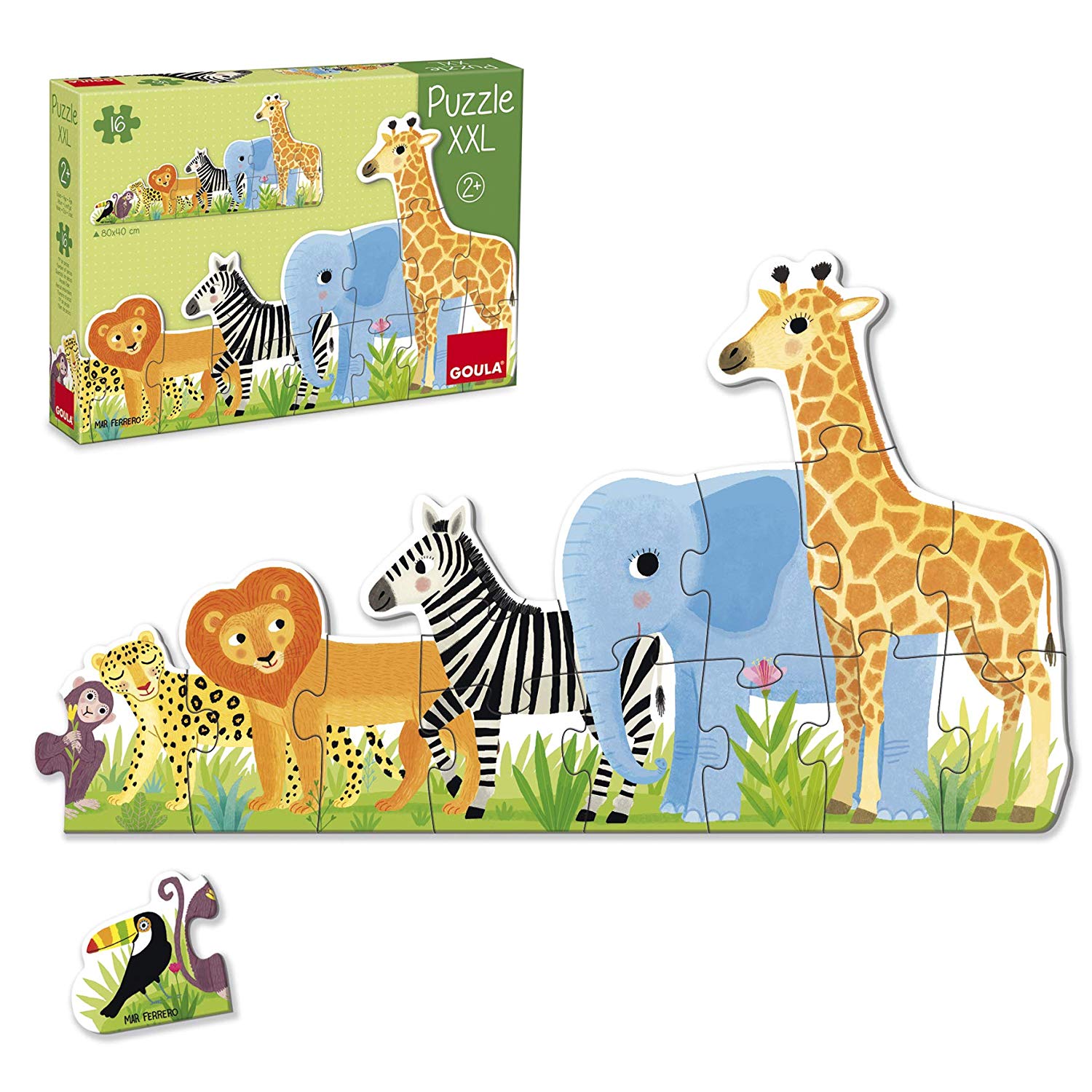Puzzle xxl animali della giungla 16 pezzi