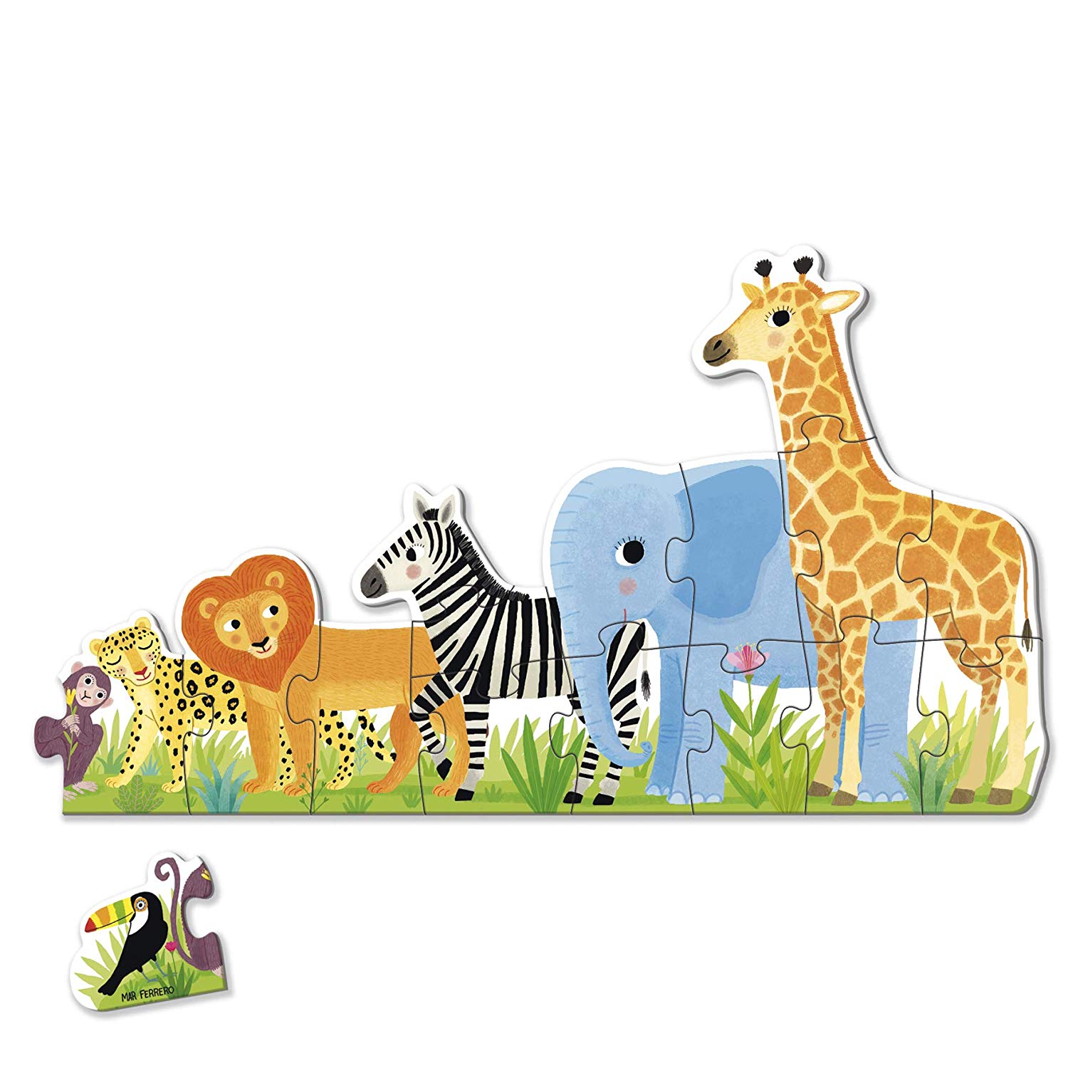 Puzzle xxl animali della giungla 16 pezzi