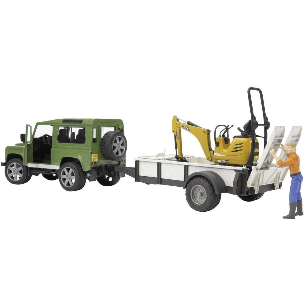 Land Rover Defender rimorchio e miniescavatore JCB