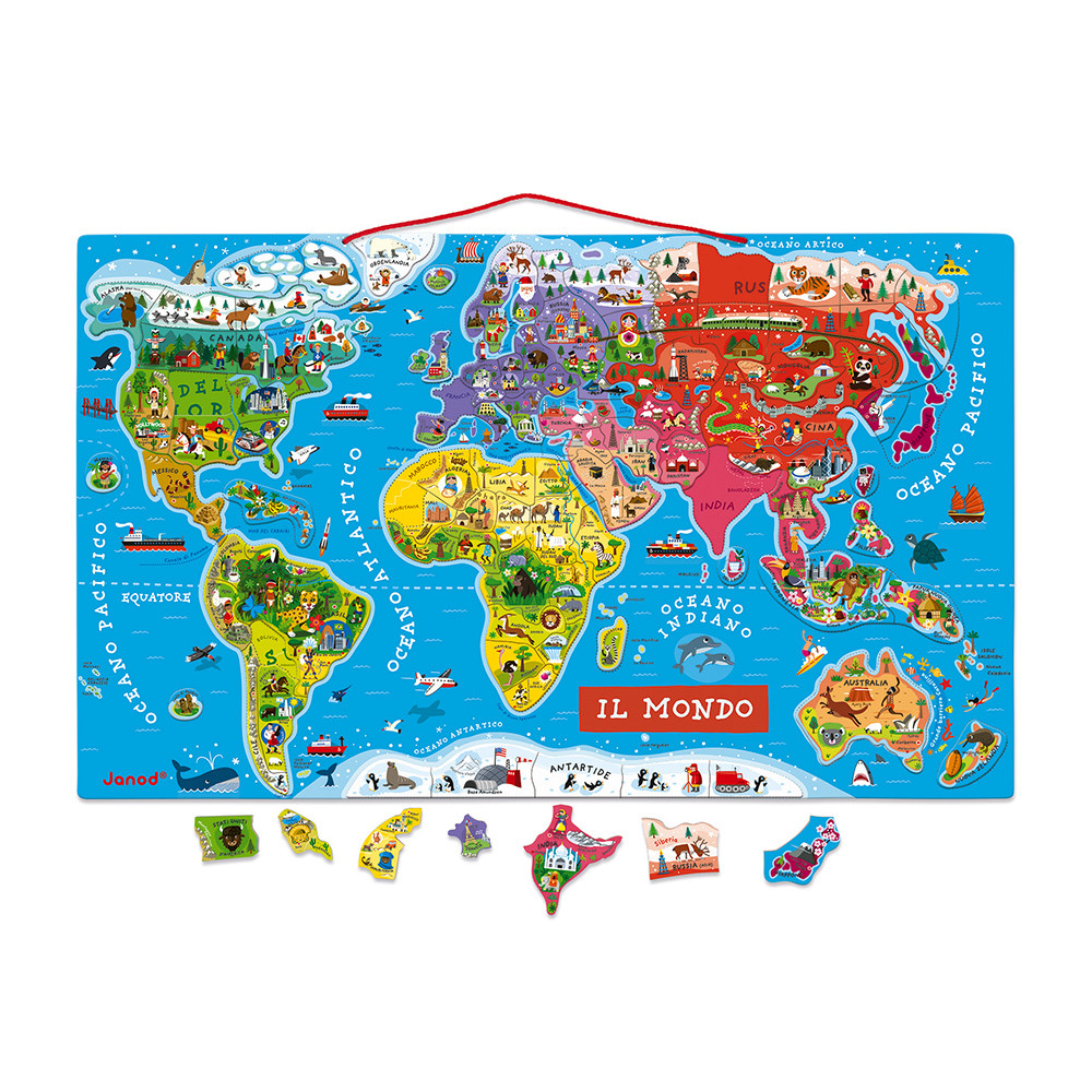 puzzle magnetico del mondo 92pz