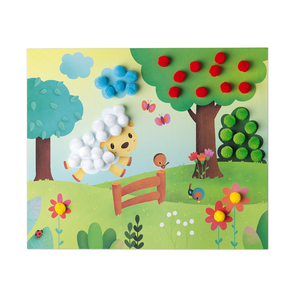 quadretti con pompom
