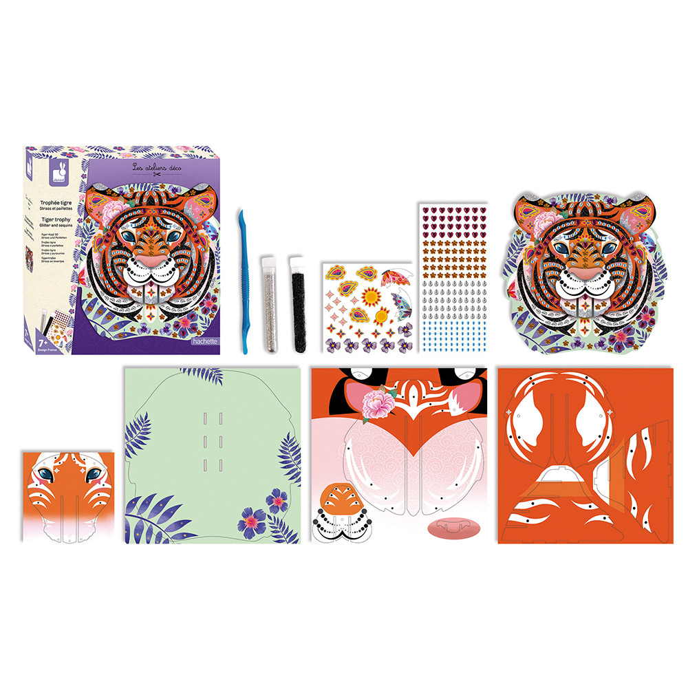 trofeo tigre strass e paillettes
