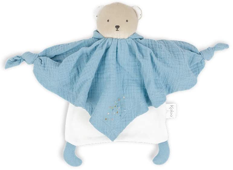 doudou orso in cotone bio azzurro