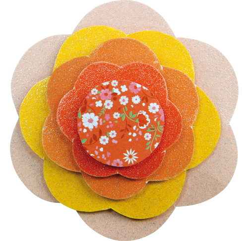 18 fogli carta glitterata rosa-arancio