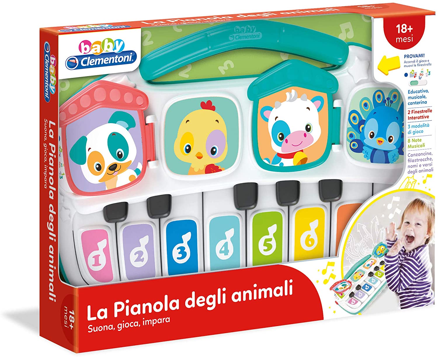 pianola degli animali multicolori