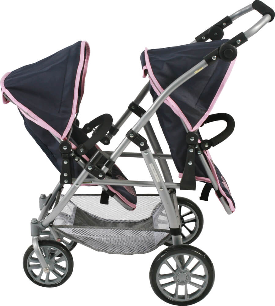 passeggino gemellare tandem Vario navy grigio