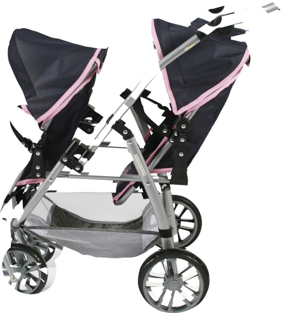 passeggino gemellare tandem Vario navy grigio