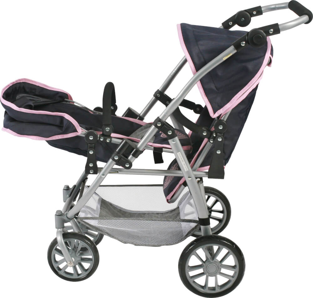 passeggino gemellare tandem Vario navy grigio