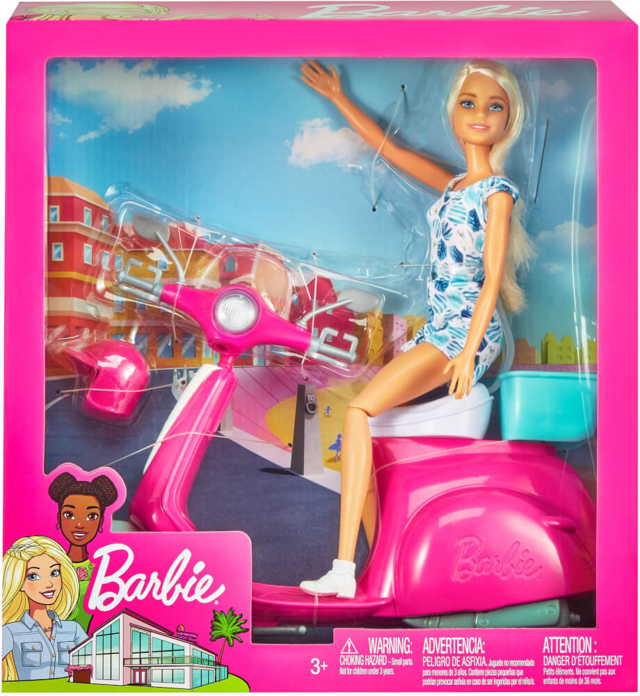 barbie con moto scooter