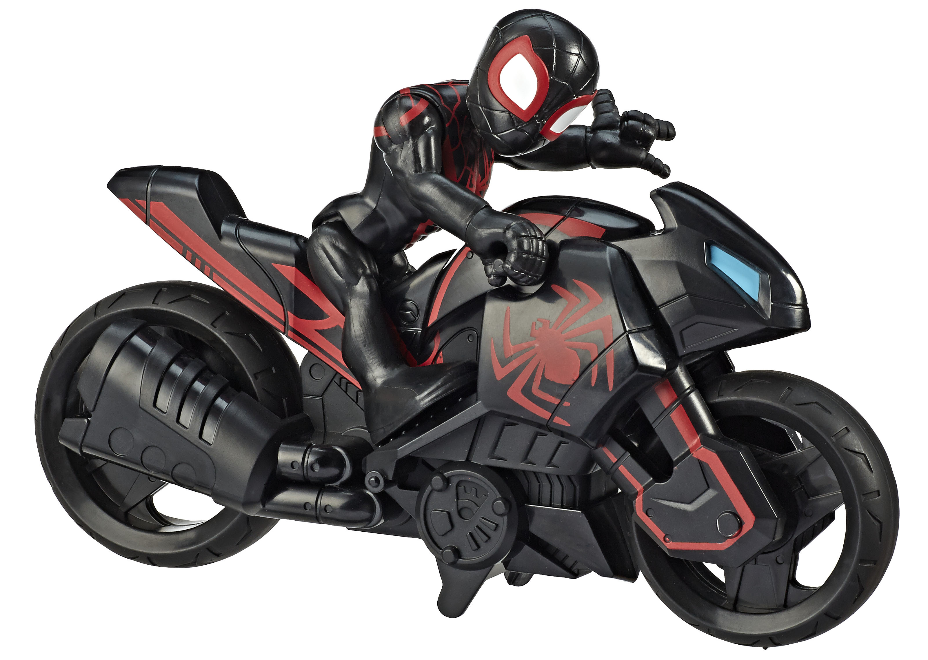 Spiderman Kid Arachnid con moto