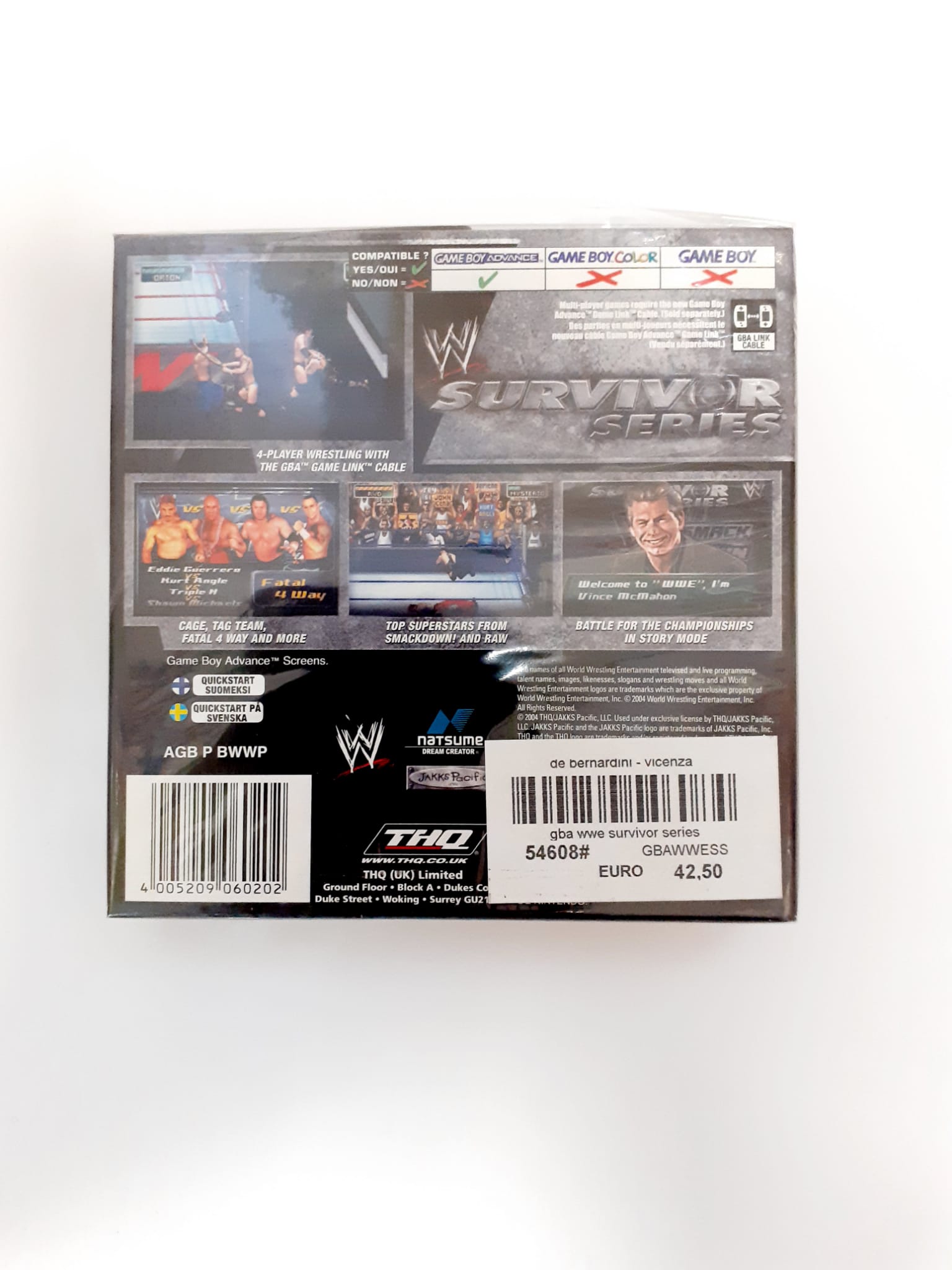 Wrestling wwe survivor series gameboy advance