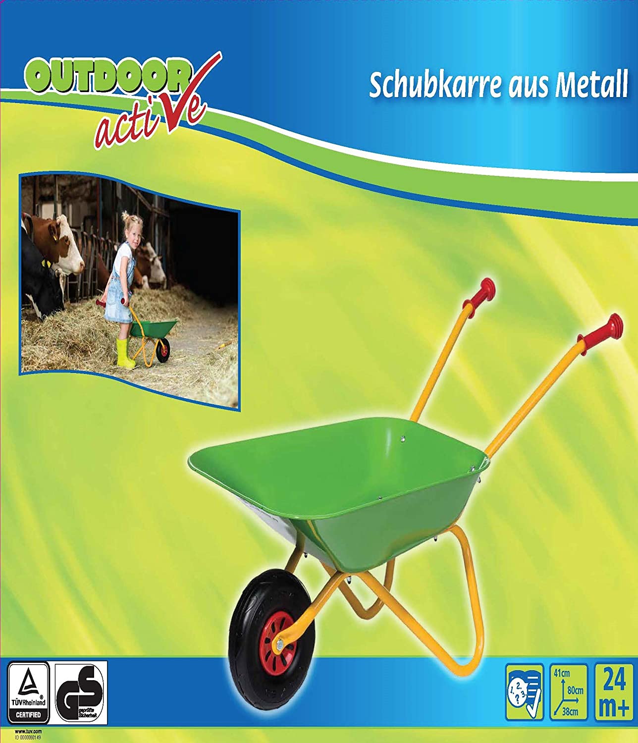carriola in metallo verde
